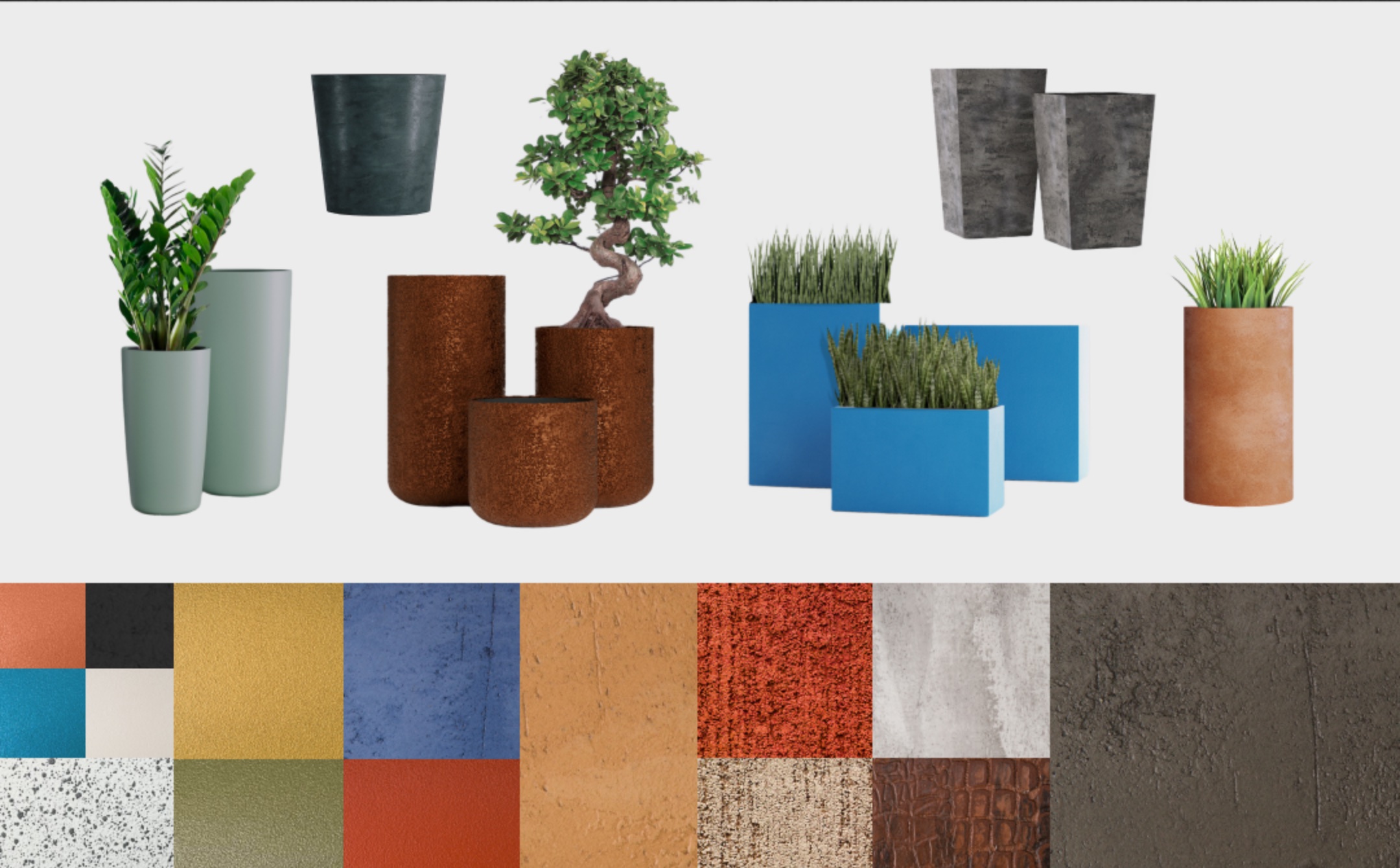Greenau — the rebuilt catalogue: the range read by shape, then by texture